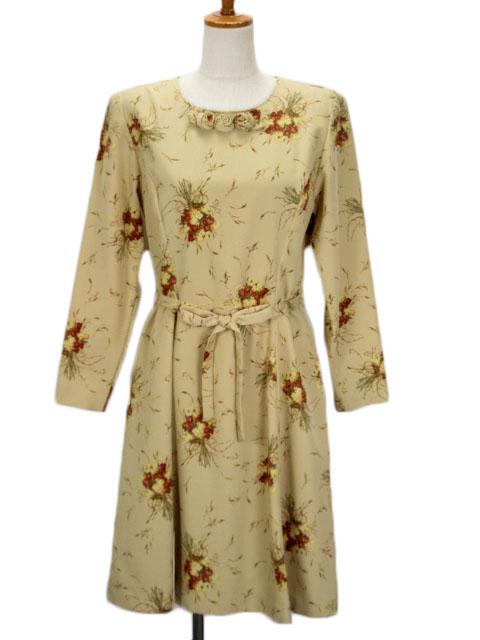 中古 ハーモニカ Harmonica ワンピース フレア 花柄 フラワーモチーフ リボン ベージュ レディースの通販はau Pay マーケット ブランド古着のベクトル