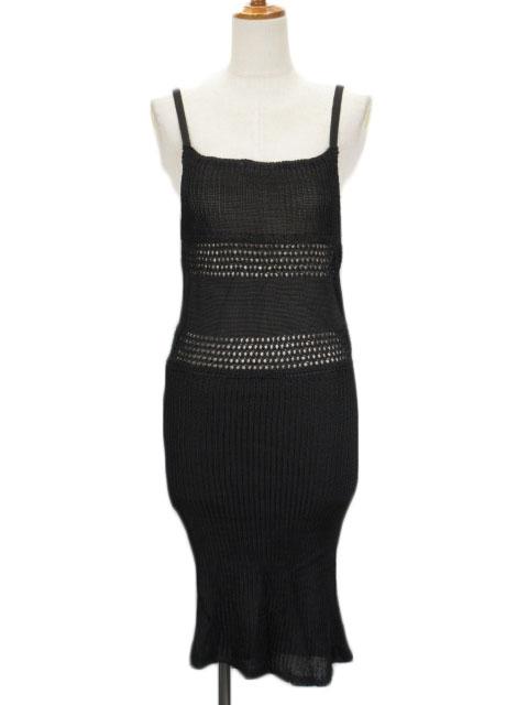 中古 未使用品 モルガン Morgan De Toi ワンピース キャミワンピ ニット 透かし編み 38 黒 ブラック レディースの通販はau Pay マーケット ブランド古着のベクトル