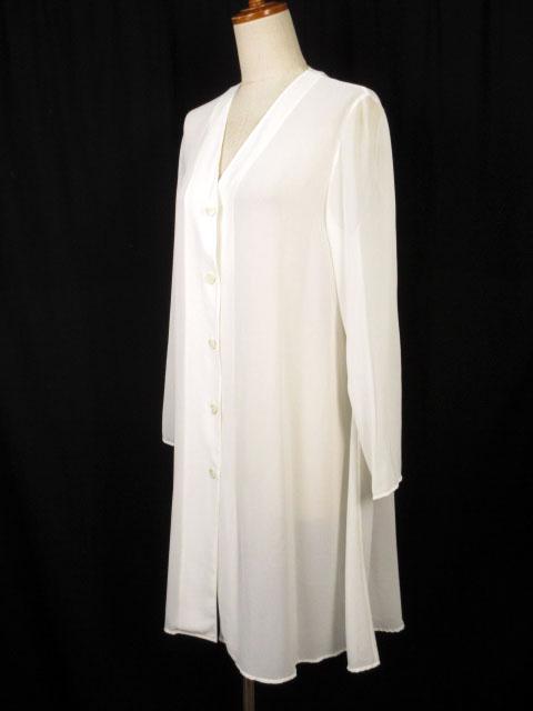 中古 ナチュラルビューティー Natural Beauty カーディガン ロング Vネック シフォン M 白 ホワイト レディースの通販はau Pay マーケット ブランド古着のベクトル