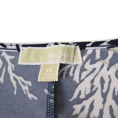 中古 マイケルマイケルコース Michael Michael Kors ワンピース フレア 総柄 ノースリーブ Xs 紺 白 レディースの通販はau Pay マーケット ブランド古着のベクトル