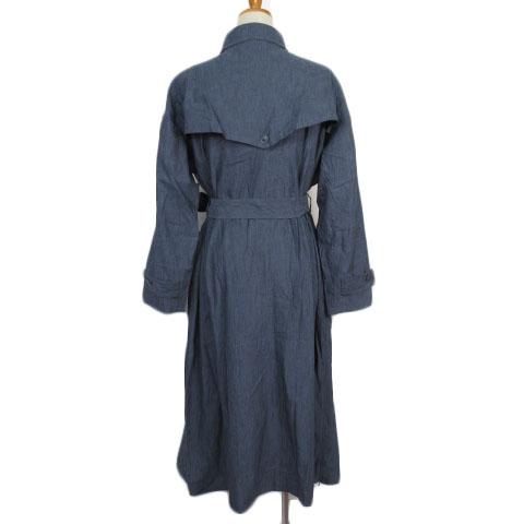 【中古】未使用品 アツロウタヤマ ATSURO TAYAMA トレンチコート ロング リボン リネン混 36 紺 ネイビー レディース 中古】未使用品 アツロウタヤマ ATSURO TAYAMA トレンチコート ロング