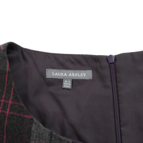 中古】ローラアシュレイ LAURA ASHLEY ワンピース チェック スリット ...