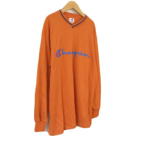 中古】チャンピオン CHAMPION カットソー Vネック サーマル ロゴ M 