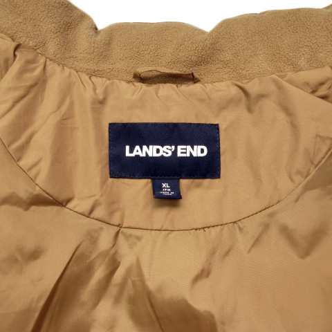 中古】ランズエンド LANDS' END ダウンコート ジャケット 撥水 XL 茶