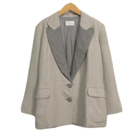 【中古】マドモアゼルディオール Mademoiselle Dior ヴィンテージ ジャケット テーラード 国内正規 グレー レディース