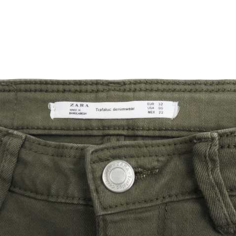 中古】ザラ ZARA パンツ スキニー カットオフ ストレッチ 32 緑