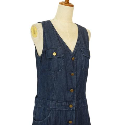 中古】アニエスベー agnes b. ワンピース シャツワンピ ノーカラー 