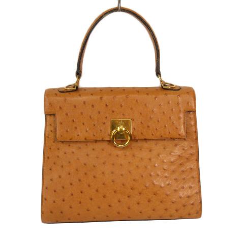 【中古】タニノクリスチー TANINO CRISCI ハンドバッグ ショルダー 2way レザー 茶 ブラウン レディース