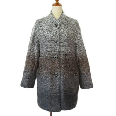 【中古】ピノーレ PINORE ジャケット ニット グラデーション ウール 38 グレー レディース
