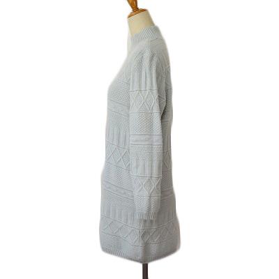 【中古】クレージュ courreges ワンピース チュニック ニット ケーブル編み 長袖 9 水色 レディース_1