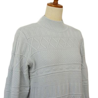 【中古】クレージュ courreges ワンピース チュニック ニット ケーブル編み 長袖 9 水色 レディース_4