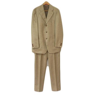 【中古】23区HOMME 23区オム スーツ ジャケット パンツ ヘリンボーン 48 ベージュ メンズの通販は