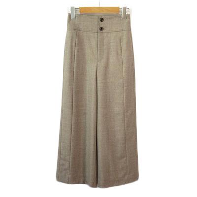 【中古】クリスチャンオジャール CHRISTIAN AUJARD フラノハイウエストワイドパンツ 小さいサイズ 5 レディース