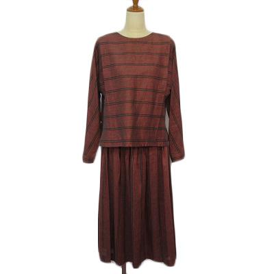 【中古】クロエ CHLOE ヴィンテージ スーツ セットアップ ボーダー ブラウス スカート 40 国内正規 レディース