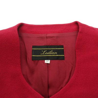 【中古】レリアン Leilian スーツ ノーカラージャケット スカート ウール 13+ 赤 レッド レディース_3