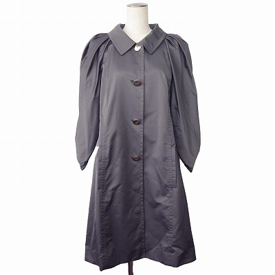 【中古】エスカーダ ESCADA スプリングコート デザインスリーブ 38 グレー レディース