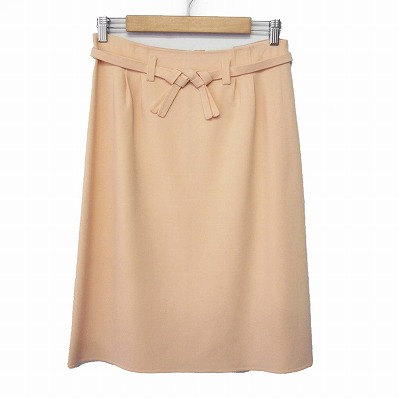 【中古】セリーヌ CELINE スカート フレア 膝丈 40 ライトオレンジ レディースの通販は