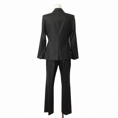 【中古】バジーレ BASILE 28 パンツスーツ セットアップ ジャケット ウール 40 ブラック 黒 レディース_2