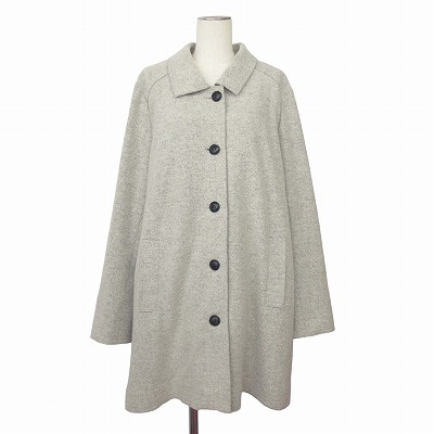 【中古】アリスバーリー Aylesbury コート ステンカラー ロング ウール 大きいサイズ ELL グレー レディース