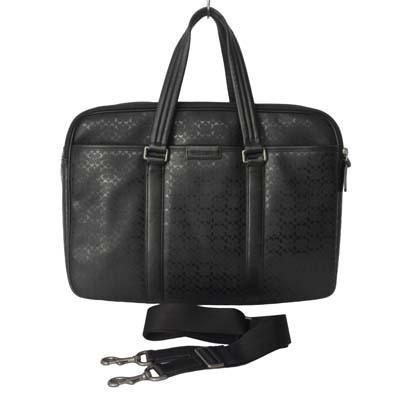 【中古】コーチ COACH F70766 ビジネスバッグ ブリーフケース シグネチャー 2Way 黒 ブラック メンズ
