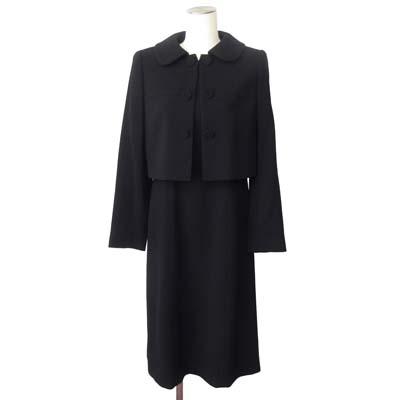 【中古】クロエ CHLOE ブラックフォーマル セット ジャケット ショート丈 ワンピース 半袖 9AR 黒 ブラック レディース_1