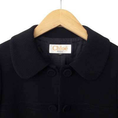 【中古】クロエ CHLOE ブラックフォーマル セット ジャケット ショート丈 ワンピース 半袖 9AR 黒 ブラック レディース_4