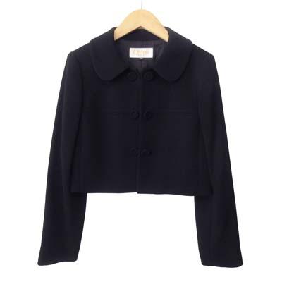 【中古】クロエ CHLOE ブラックフォーマル セット ジャケット ショート丈 ワンピース 半袖 9AR 黒 ブラック レディース_8