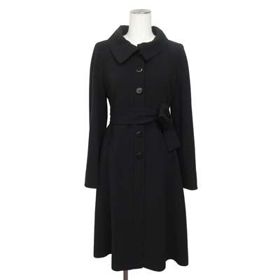 【中古】アルマーニ コレツィオーニ ARMANI COLLEZIONI コート ロング 38 黒 レディース