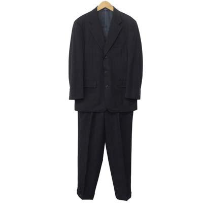 【中古】ブルックスブラザーズ BROOKS BROTHERS スーツ セットアップ ストライプ ジャケット パンツ 37SHT 31W 紺 メンズ