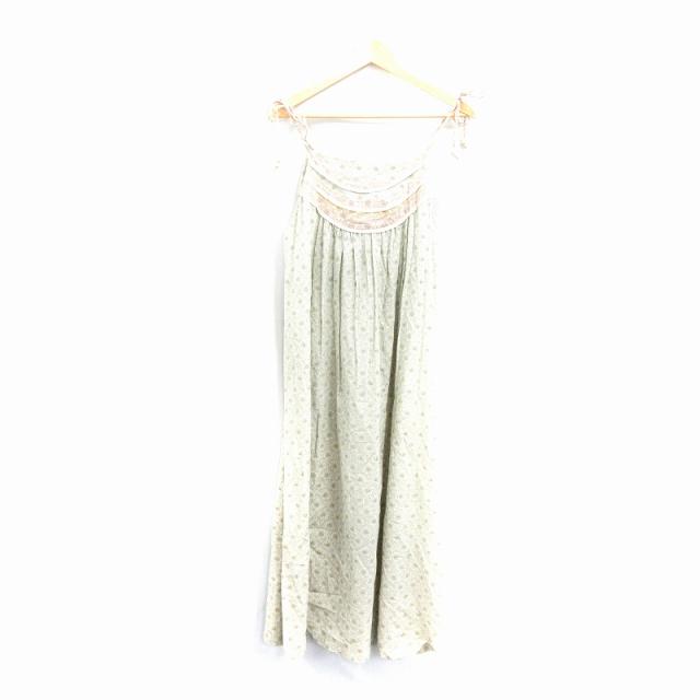 中古 ナバアサナ Navasana ワンピース キャミワンピ ロング 総柄 リボン シルク混 F 黄緑 Mf レディースの通販はau Pay マーケット ブランド古着のベクトル