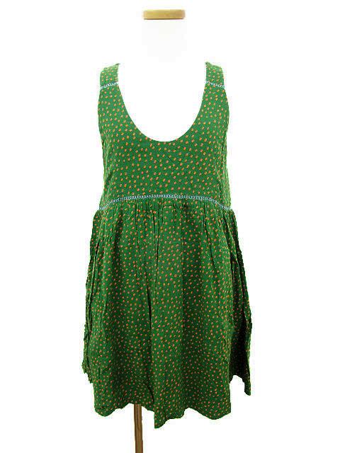 中古 カスタネ Kastane ワンピース ひざ丈 総柄 はしごレース ノースリーブ F 緑 グリーン Yt レディースの通販はau Wowma 会員ランク別クーポン対象店 ブランド古着のベクトル