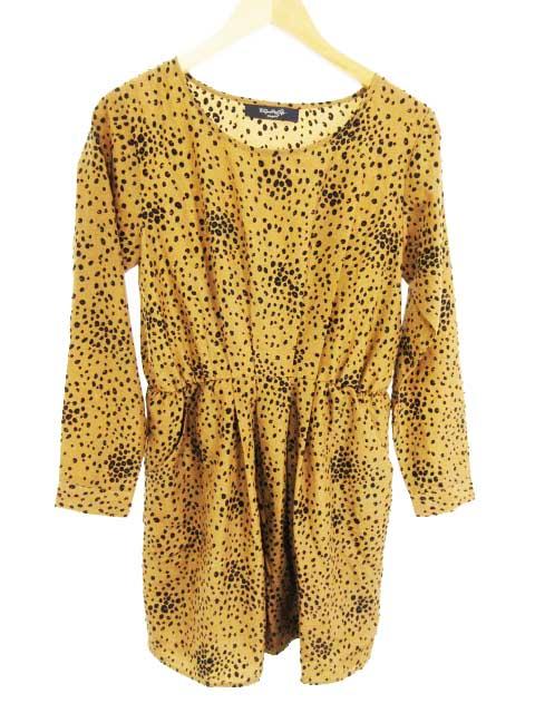 中古 チャオパニック Ciaopanic ワンピース ひざ丈 長袖 ヒョウ柄 M 茶 ブラウン Th105 レディースの通販はau Pay マーケット ブランド古着のベクトル