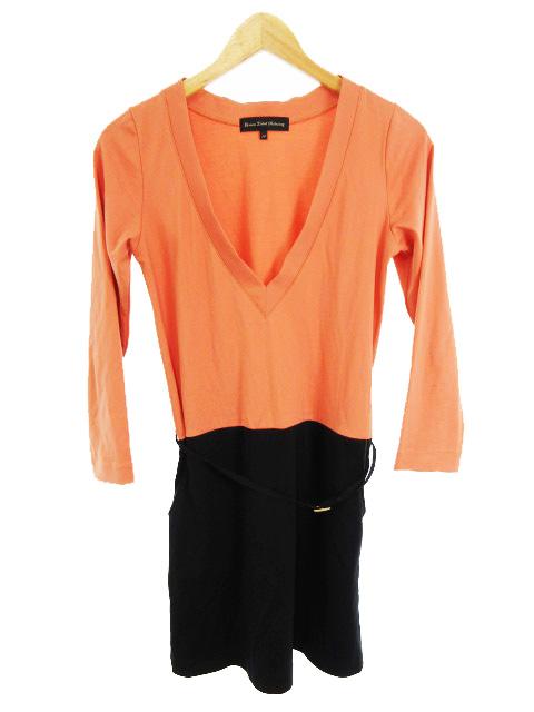 中古 グリーンレーベルリラクシング ユナイテッドアローズ ワンピース Vネック ベルト 36 黒 オレンジ ブラック レディースの通販はau Pay マーケット ブランド古着のベクトル