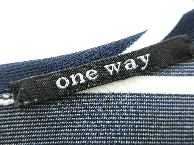 中古 ワンウェイ One Way ワンピース ミニ ボーダー 七分袖 S 紺 ネイビー 白 ホワイト Tm6 レディースの通販はau Pay マーケット ブランド古着のベクトル