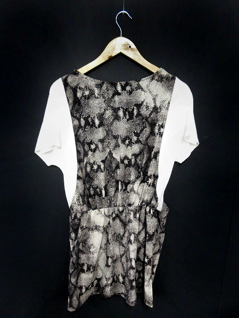 中古 エモダ Emoda ワンピース ひざ丈 パイソン柄 半袖 S 白 ホワイト グレー Yk33 レディースの通販はau Pay マーケット ブランド古着のベクトル