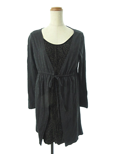 中古 レプシィム ローリーズファーム ワンピース ミニ Uネック 長袖 ドット レイヤード M 黒 ブラック グレー レディースの通販はau Wowma ブランド古着のベクトル