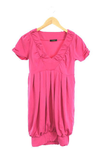 中古 リエンダ Rienda ワンピース ミニ コクーン Vネック タック 裾ゴム 半袖 F ピンク Ms レディースの通販はau Pay マーケット ブランド古着のベクトル