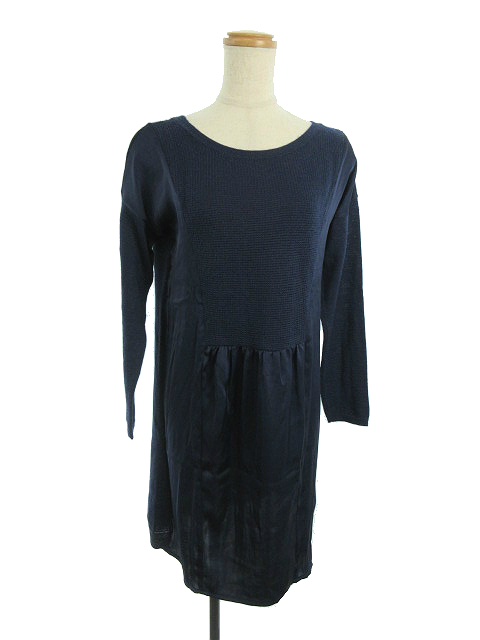 中古 ビームスライツ Beams Lights ワンピース ニット 長袖 ひざ丈 ウール混 紺 ネイビー Si19 レディースの通販はau Pay マーケット ブランド古着のベクトル