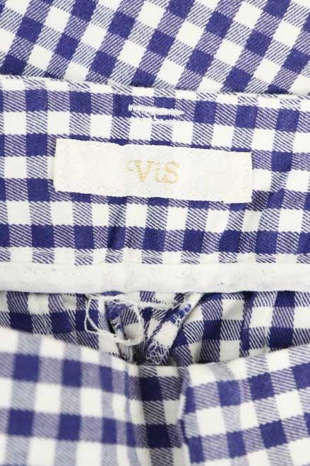 中古 ビス Vis パンツ テーパード ギンガムチェック ジップフライ S 青 白 ブルー ホワイト Th25の通販はau Pay マーケット ブランド古着のベクトル