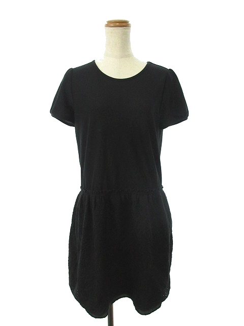 中古 ユナイテッドアローズ United Arrows ワンピース ひざ丈 コットンレース ギャザー 半袖 黒 ブラック Ks レディースの通販はau Pay マーケット ブランド古着のベクトル