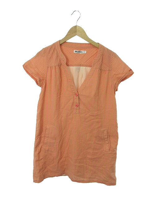 中古 ミルクフェド Milkfed ワンピース ミニ ギンガムチェック オーバーサイズ 半袖 S ピンク 黄色 Yk29 レディースの通販はau Pay マーケット ブランド古着のベクトル