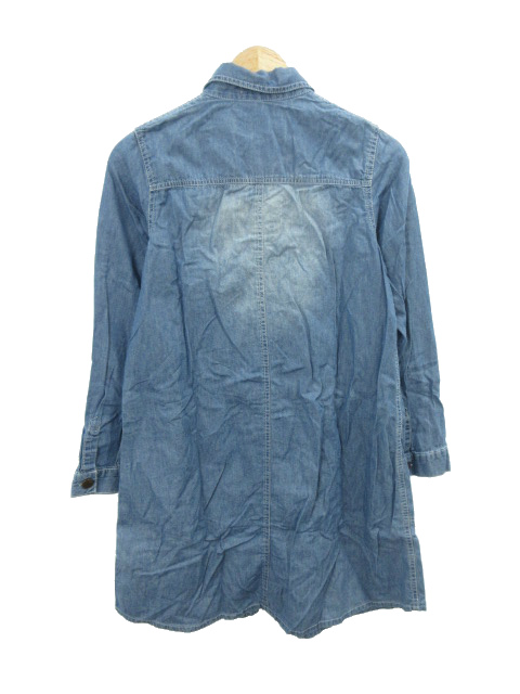 中古 ショコラフィネローブ Chocol Raffine Robe ワンピース ひざ丈 デニム 長袖 ステンカラー M 青 ブルー レディースの通販はau Wowma ブランド古着のベクトル