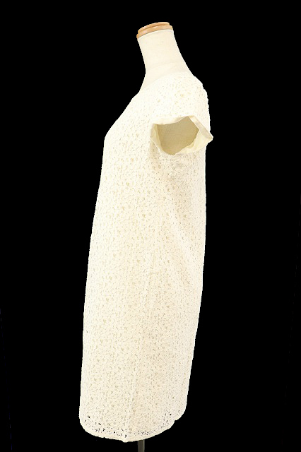 中古 フレディ Fredy Couleur ワンピース ボートネック ロング ミモレ 総柄 総レース 総裏地 半袖 38 白 レディースの通販はau Wowma ブランド古着のベクトル