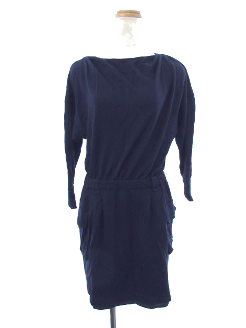 中古 ノーリーズ Nolley S Sophi ワンピース ひざ丈 長袖 ボートネック ウール 38 紺 ネイビー Y2i13 レディースの通販はau Pay マーケット ブランド古着のベクトル