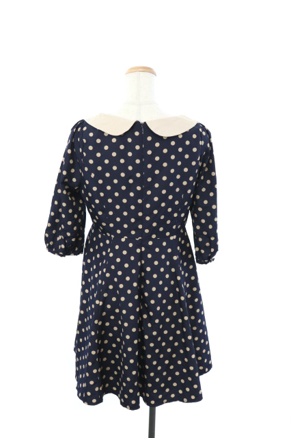 中古 ダズリン Dazzlin ワンピース ラウンドカラー ミニ Aライン ドット 七分袖 M 紺 ネイビー Mk レディースの通販はau Pay マーケット ブランド古着のベクトル