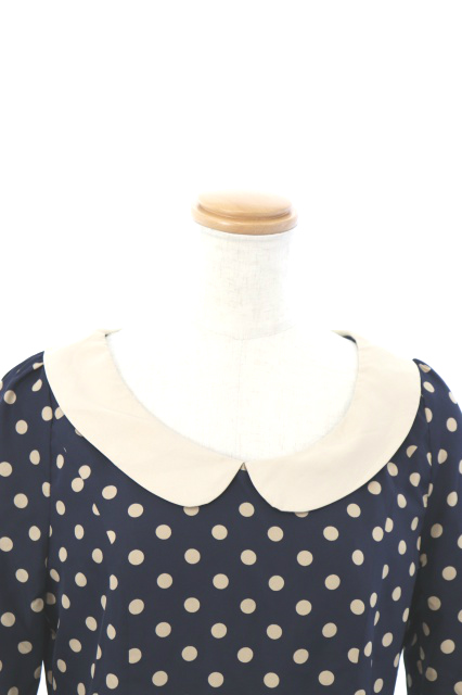 中古 ダズリン Dazzlin ワンピース ラウンドカラー ミニ Aライン ドット 七分袖 M 紺 ネイビー Mk レディースの通販はau Pay マーケット ブランド古着のベクトル