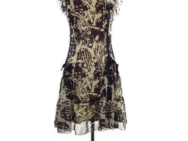 中古 マルイ アールユー Ru Brue ワンピース ミニ 半袖 総柄 2 黒 ブラック Ck レディースの通販はau Pay マーケット ブランド古着のベクトル