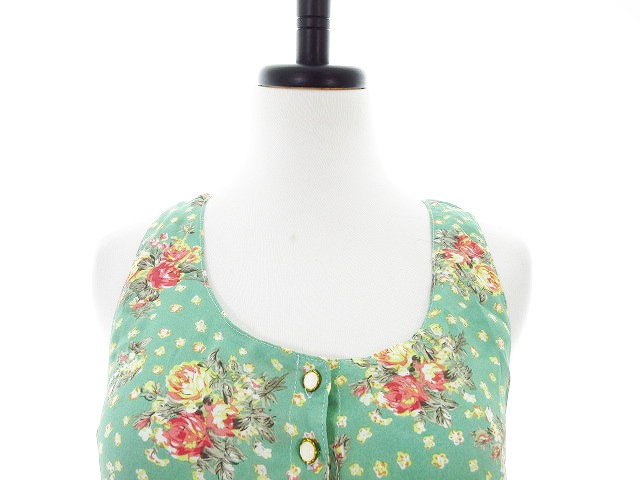 中古 オリーブデオリーブ Olive Des Olive ワンピース ミニ ノースリーブ 花柄 緑 グリーン Mo レディースの通販はau Pay マーケット ブランド古着のベクトル