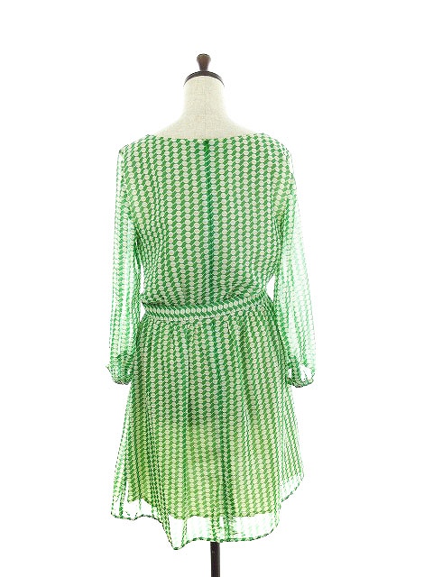 中古 ナチュラルビューティーベーシック Natural Beauty Basic ワンピース ひざ丈 七分袖 総柄 S 緑 レディースの通販はau Pay マーケット ブランド古着のベクトル