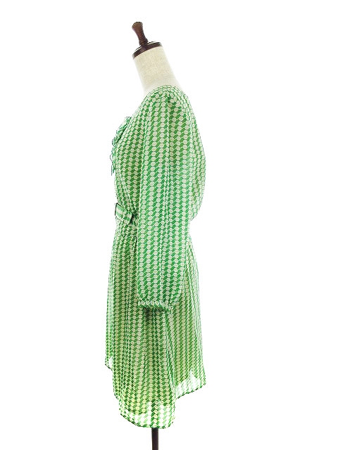 中古 ナチュラルビューティーベーシック Natural Beauty Basic ワンピース ひざ丈 七分袖 総柄 S 緑 レディースの通販はau Pay マーケット ブランド古着のベクトル